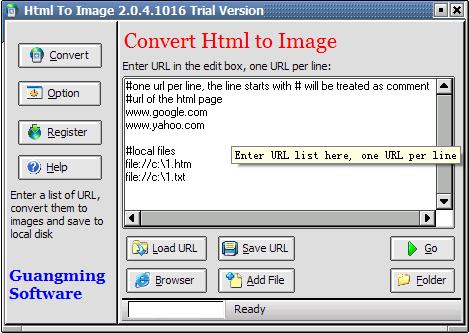convert html page from any URL to image or thumbnails easily and quickly.